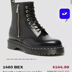 1460 Lace and Zip Smooth leather Boots